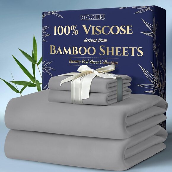 Other - 10- 100% Viscose Derived from Bamboo Sheets King Size 4pcs - Cooling 17" Deep